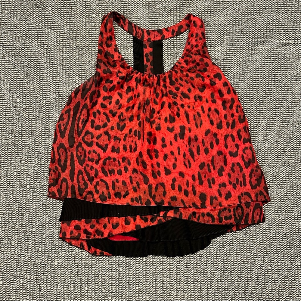 Aryn K Red Leopard Tank Camisole Top